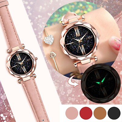 #ad Women#x27;s Watches Quartz Unisex Casual Fashion Ladies Wrist Bracelet Leather Watch $1.77