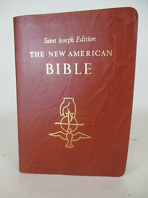 #ad New American Bible St. Joseph Edition Large Type Study 1992 Gold Page Blocks $19.99