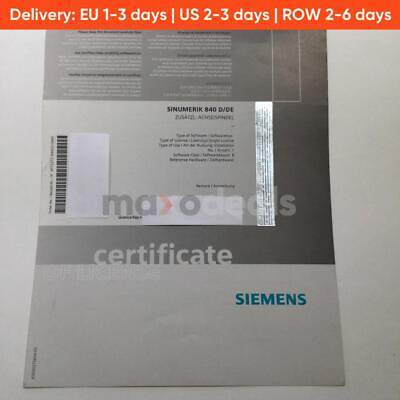 #ad Siemens 6FC5251 0AA03 0AA0 Sinumerik License only 840 D DE New NMP $400.45