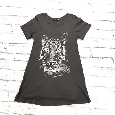 #ad Wild Fox Women’s Charcoal Gray Short Sleeve Tiger T Shirt Top Sz XS $18.00