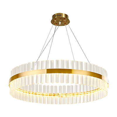 #ad Modern Circle LED Chandelier Dimmable Pendant Light Ceiling Lamp Dining Room US $135.00