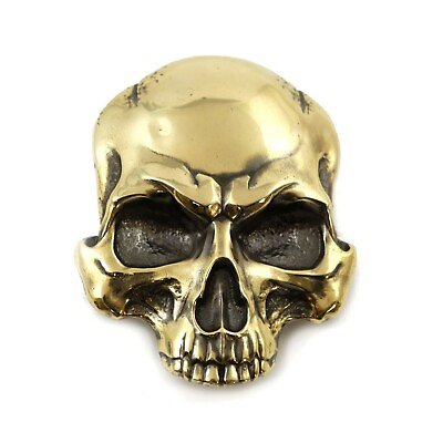 #ad Skull belt buckle Human skull solid brass buckle Jolly Roger brass belt buckle $56.05