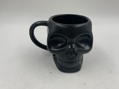 #ad Ceramic 18oz Matte Black Skull Coffee Mug CC01B31016 $20.14
