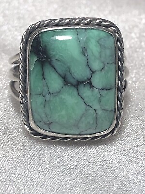 #ad Southwestern Natural Variscite Ring Turquoise’s sister Sterling Size 9.5 $79.95