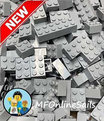#ad **NEW** 50 Light Bluish Gray Genuine LEGO Bricks 2x2 2x3 2x4 2x6 Random Bulk Lot $14.00