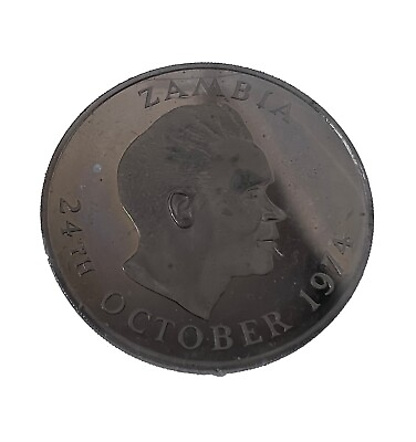 #ad 1974 Coin Zambia Proof One Kwacha C $110.00
