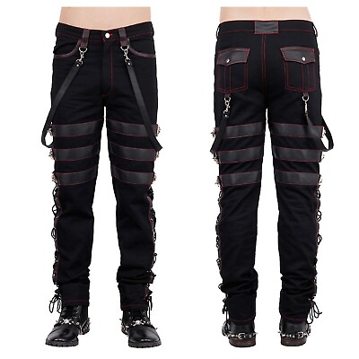 #ad WW Goth Mens Steampunk Pants Black Gothic Vintage Cotton Gens Trouser Pant $99.99