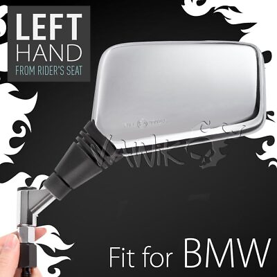 #ad VAWiK mirror big rectangle BRICK chrome 10mm 1.5 pitch LEFT HAND x1 fits BMW θ $34.83