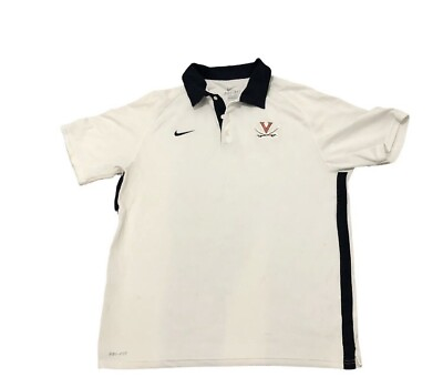 #ad Nike Fit Dri fit men#x27;s white Virginia Polo Shirt Size L $19.99