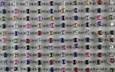 #ad 35pcs Mixed Lots Wedding Jewelry Ring Trendy Cubic Zirconia Lady Charm Rings $26.69