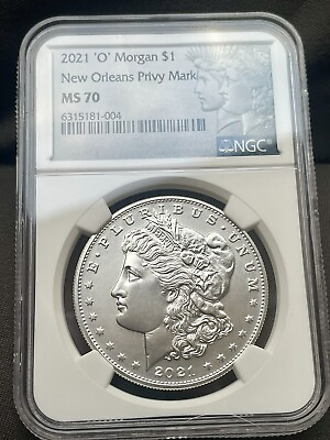 #ad 2021 O NGC MS70 🇺🇸 Silver Dollar New Orleans Privy Coin Morgan Peace Label 😍 $294.81
