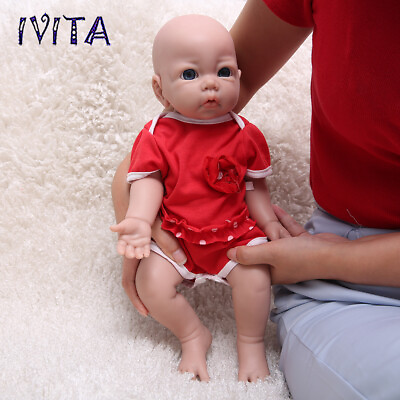 #ad IVITA 17#x27;#x27; Soft Silicone Reborn Baby Doll Realistic Girl Fullbody Silicone Doll $72.24