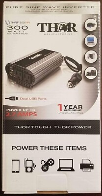 #ad NEW Thor THPW 300 600 PPI Power Inverter for Automotive 12V Adapter 2 USB Outlet $52.95