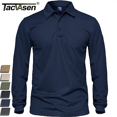 #ad Men#x27;s Golf Polo Shirts Long Sleeve Quick Dry Performance Casual Work Sport T US $20.88