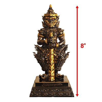 #ad 8quot; Thao Wessuwan Golden Face Giant God Sacred Thai Amulet Statue Wealth Fortune $88.90