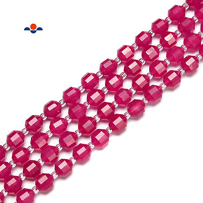 #ad Fushia Agate Faceted Off Round Beads Size 8mm 15.5#x27;#x27; Strand 8mm $12.49