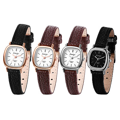 #ad Womens Small Round Dial Ultra Thin Leather Band Dress Quartz Wrist Watch Gift $12.99