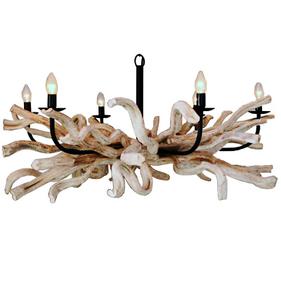 #ad Natural Driftwood Lighting Ceiling Lamp Chandelier Unique Design Home Decor $1900.00