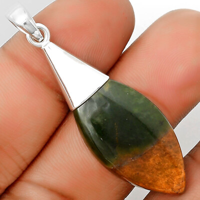 #ad Natural Chrome Chalcedony 925 Sterling Silver Pendant Jewelry P 1016 $8.99