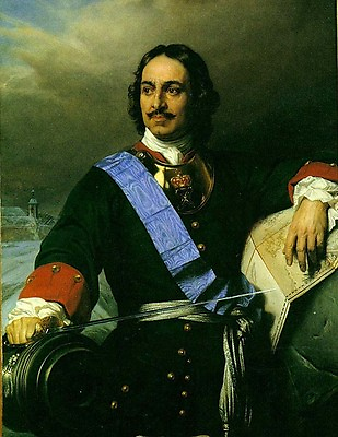 #ad Large Oil painting male portrait Peter the Great of Russia holding sword canvas $69.29
