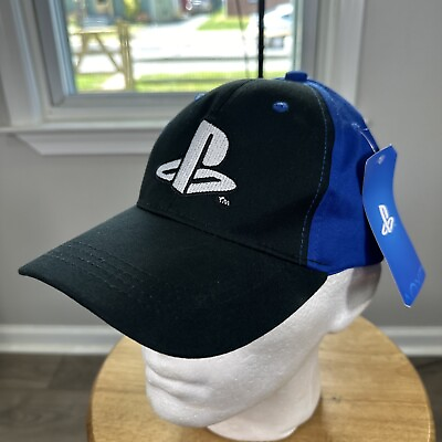 #ad NEW Playstation Logo Black Blue Snapback Adjustable Hat CultureFly NWT $17.99