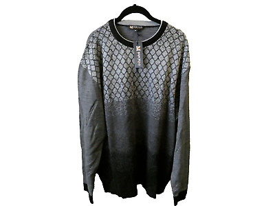 #ad Mens Marcello Sport Soft Black Mosaic Crewneck Sweater SZ XL Medium Weight NWT $28.49