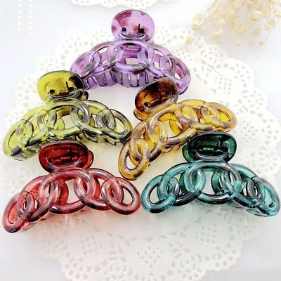 #ad Fashion TortoiseShell Color Plastic Circle Hair Claw Clamp Clips 90mm AU $4.49