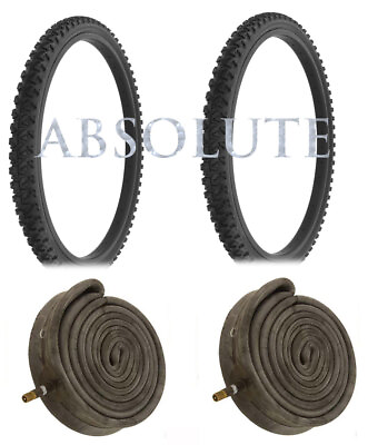 #ad 2 SOLID BLACK BICYCLE RALSON CRAZE TREAD TIRES W HEAVYDUTY TUBES IN 26 X 1.95 $67.99
