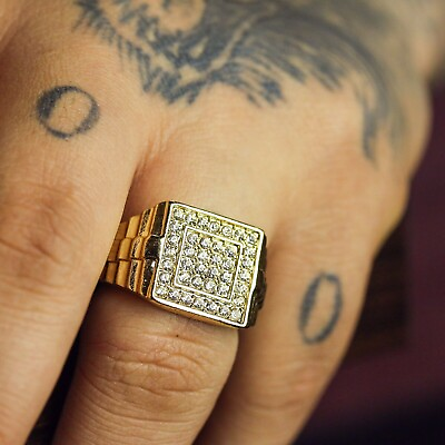#ad Engagement Wedding Pinky Ring 3CT Simulated VVS1 Diamond 14k Yellow Gold Finish $125.49
