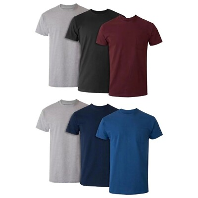 #ad 6 Pack Men#x27;s Value Pack Assorted Pocket T Shirt Undershirts $20.88