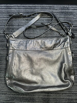 #ad Coach Zoe F14706 Large Silver Leather Hobo Bag amp; Crossbody Bag $40.00