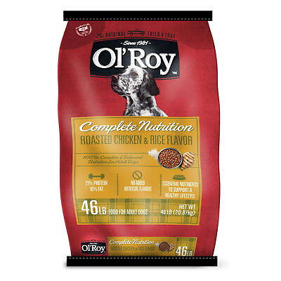 #ad Ol#x27; Roy Complete Nutrition Roasted Chicken amp; Rice Flavor Dry Dog Food 46lb Bag $26.78