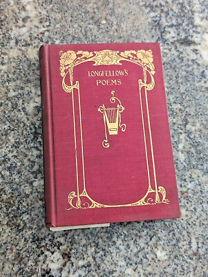 #ad Antiquarian Book 1901 Poems Of Henry Longfellow Nice Red $50.00