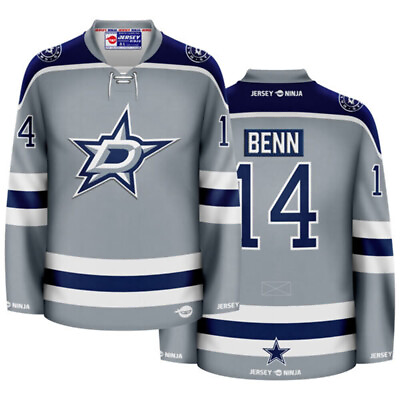#ad #ad Dallas Stars x Cowboys Grey Jamie Benn Mashup Hockey Jersey $134.95