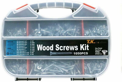 #ad Phillips Flat Head Wood Screw #4#6#8#10#12 Screws Assortment Kit1050 Pcs $19.99