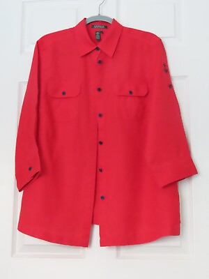 #ad Ralph Lauren 100% linen Red shirt size 1X $10.00