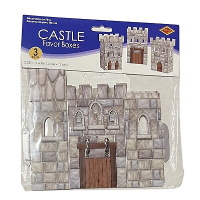 #ad Castle Favor Paper Boxes 3.25quot; x 6quot; Medieval Renaissance Party Accessory $6.24