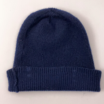 #ad Dark Blue Wool Winter Watch Cap Rounded Top $20.65