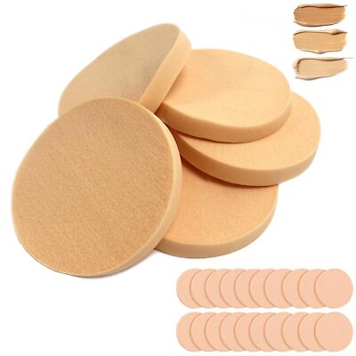 #ad 25Pc Round Makeup Facial Sponges Pads Soft Powder Puff Cosmetic Foundation Cream $8.48