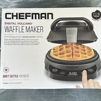 #ad Chefman Digital Volcano Belgian Waffle Maker Non Stick Anti Leak RJ04 4RV V2T 4C $14.99