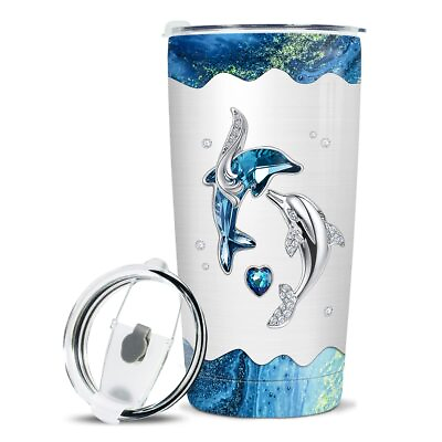 #ad Dolphin Tumbler Dolphin Gift For Women Girls Teen Dolphins Jewelry Drawings S... $36.01