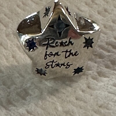#ad Reach For The Stars Bracelet Charm Blue CZ 925 Sterling Silver $23.60