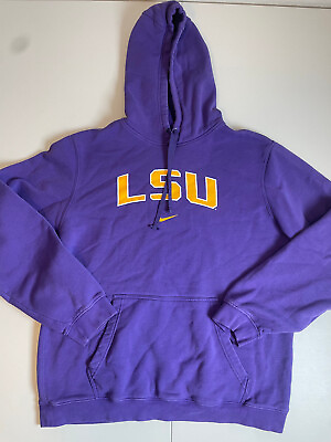 #ad Nike LSU Tigers Center Swoosh Long Sleeve Purple Pullover Hoodie Mens XL $21.99