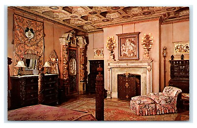 #ad Postcard Hearst San Simeon CA North Bedroom of the Doge#x27;s Suite M19 $1.99