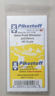 #ad STORE FRONT WINDOWS DOORS HO 1:87 SCALE LAYOUT DIORAMA PIKESTUFF 1106 $2.85