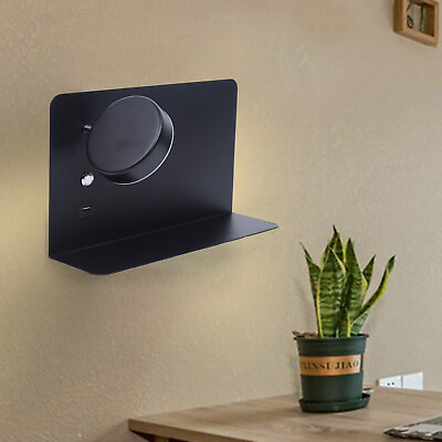 LED Wall Lights Switch USB Interface Fashion Black Lamp Fixture With Shelf $51.00