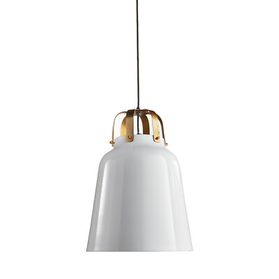 #ad Contemporary Gloss White Gold 1 Light Dome Pendant Metal Modern Minimalist $230.00