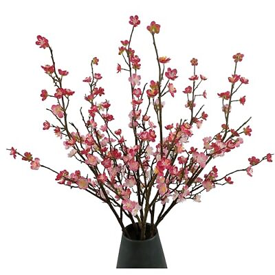 #ad Plum Blossom Flowers Artificial6Pcs Rose Red Cherry Blossom FlowersFake Branc... $36.36