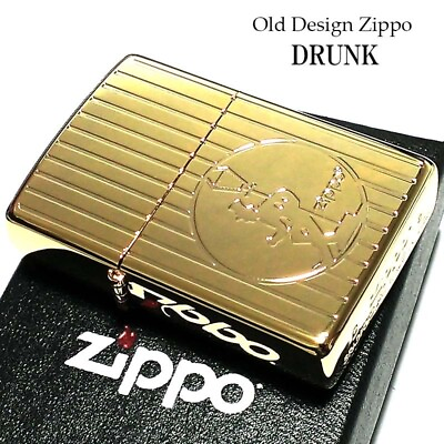 #ad ZIPPO Drunk Drunk Mr. Ms. Gold Cool Gold Tank Double Sided Fashionable Gift $107.77