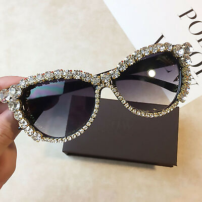 #ad #ad Oversized Bling Rhinestone Sunglasses Women Fashion Cat Eye Shades Party Gift $12.91